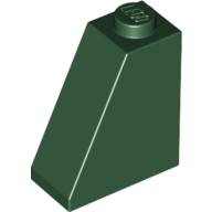 Lego kostka (kostička) 2x1x2 sklon (šikmá) 65°, tmavě zelená (6003331)